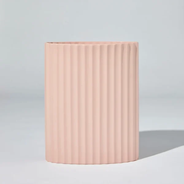 Marmoset Found Ceramics | Decorating | Ripple Oval Vase Icy Pink (L)