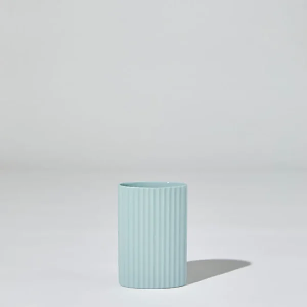 Marmoset Found Ceramics | Decorating | Ripple Oval Vase Light Blue (S)