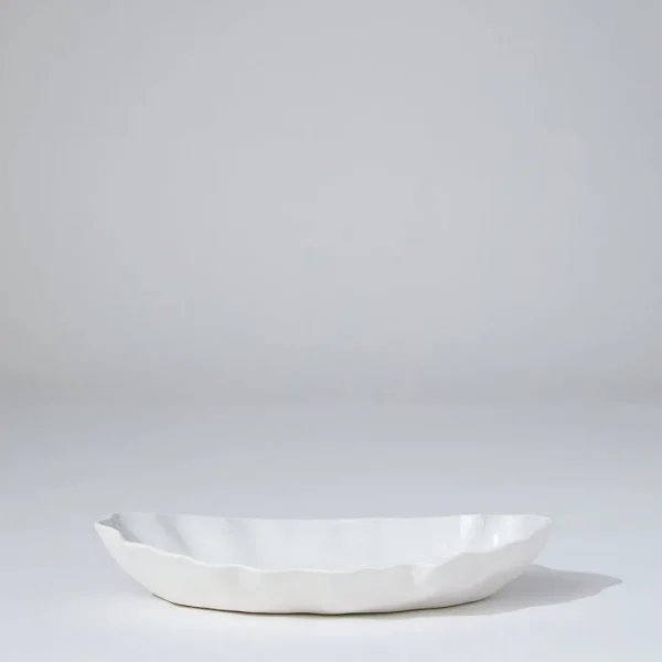 Marmoset Found Serving Platters & Trays | Ceramics | Ruffle Rectangle Platter Snow White (M)