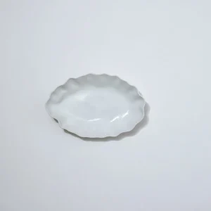 Marmoset Found Serving Platters & Trays | Ceramics | Ruffle Rectangle Platter Snow White (M)