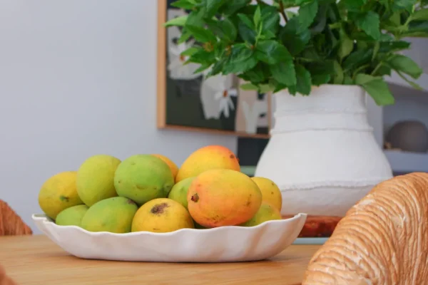 Marmoset Found Serving Platters & Trays | Ceramics | Ruffle Rectangle Platter Snow White (M)